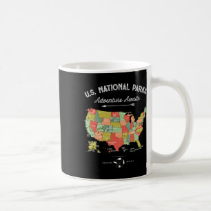 National Parks T Shirt Map Camping Women Men Hikin Coffee Mug