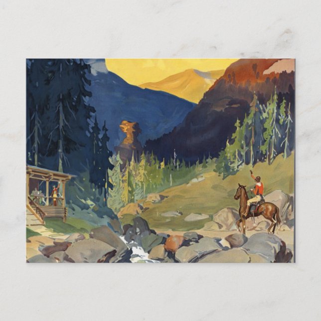 National Parks Travel by Train Postcard (Front)