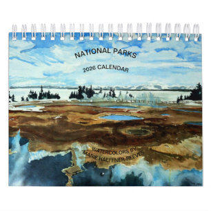 NATIONAL PARKS WATERCOLORS 2026 CALENDAR