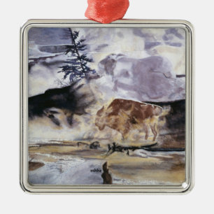National Parks: Yellowstone Buffalo Metal Tree Decoration