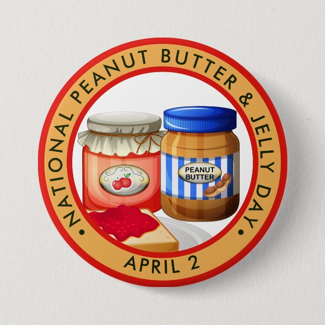 National Peanut Butter & Jelly Day 7.5 Cm Round Badge (Front)