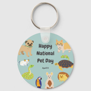 National Pet Day April 11 Key Ring