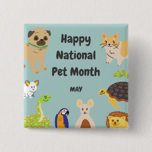 National Pet Month 15 Cm Square Badge