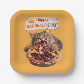 National Pie Day Cat Plates