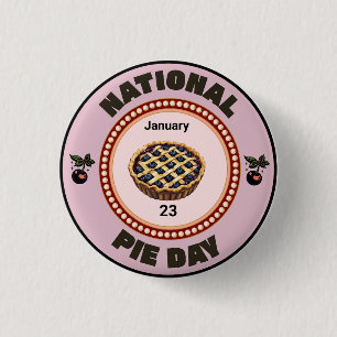 National Pie Day Cherry Pie 3 Cm Round Badge