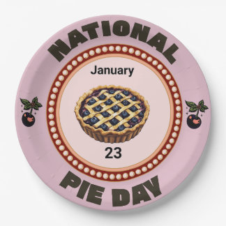National Pie Day Cherry Pie Paper Plate