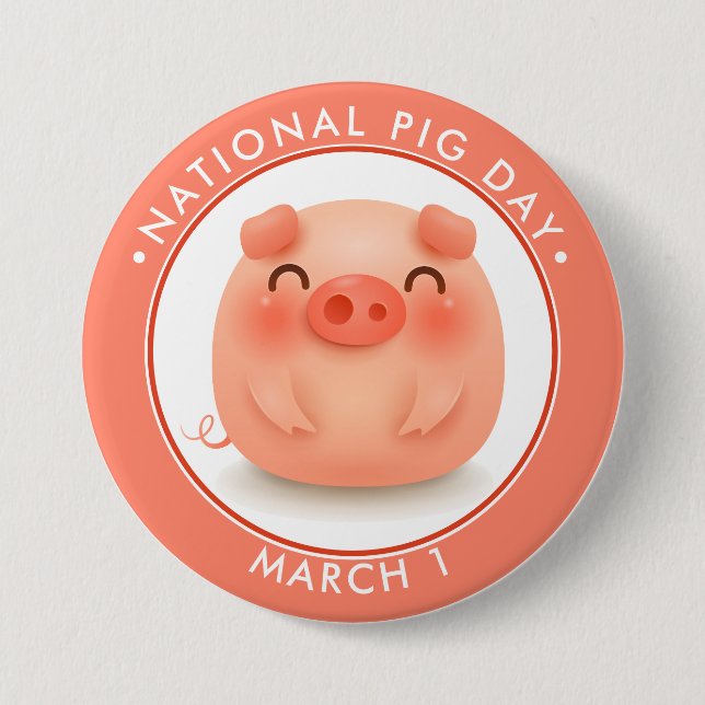 National Pig Day 7.5 Cm Round Badge (Front)