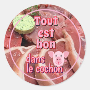 National Pig Day Classic Round Sticker