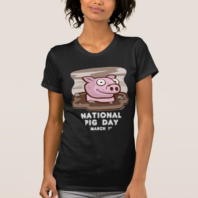 NATIONAL pig day-DARK T-Shirt (Front)