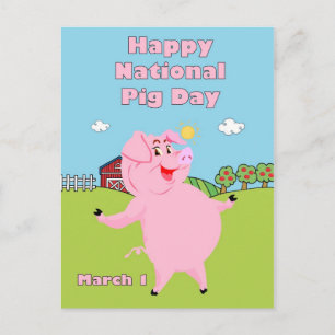 National Pig Day March 1st Postcard