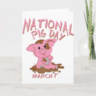 National pig day note card