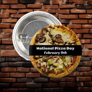 National Pizza Day February 9th 3 Cm Round Badge