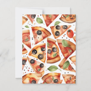 National Pizza Week D - Watercolors Holiday Card