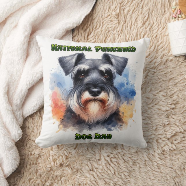 National Purebred Dog Day Celebration Schnauzer Cushion (Blanket)
