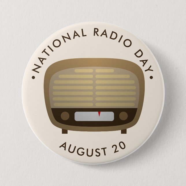 National Radio Day 7.5 Cm Round Badge (Front)
