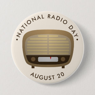 National Radio Day 7.5 Cm Round Badge