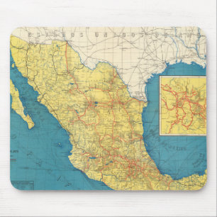 National Railroads of Mexico Map Mouse Mat