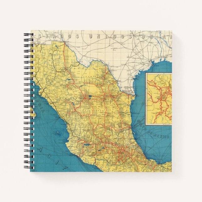 National Railroads of Mexico Map Notebook (Front)