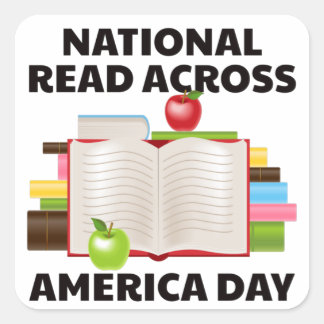 National Read Across America Day Square Sticker