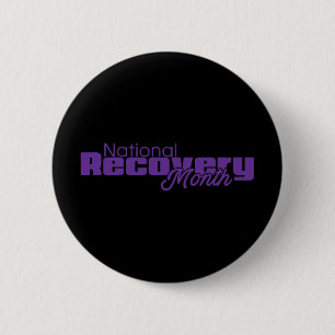 National Recovery Month - Purple Logo 6 Cm Round Badge
