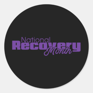 National Recovery Month - Purple Logo Classic Round Sticker