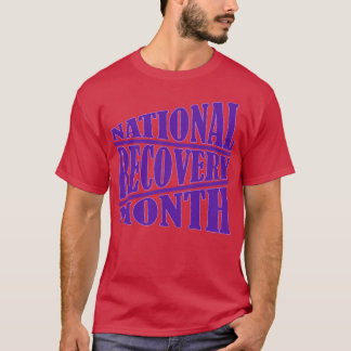National Recovery Month Purple Typography Crewneck T-Shirt