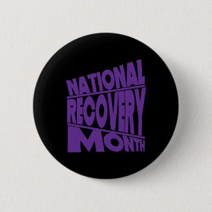 National Recovery Month Purple Typography Design 6 Cm Round Badge