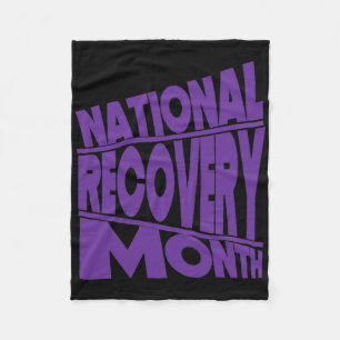 National Recovery Month Purple Typography Design Fleece Blanket