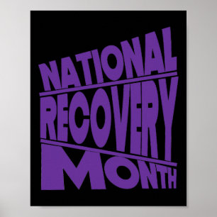 National Recovery Month Purple Typography Design Poster