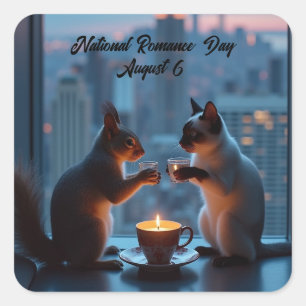 National Romance Day Square Sticker