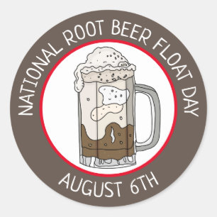 National Root Beer Float Day   August 6th    Classic Round Sticker