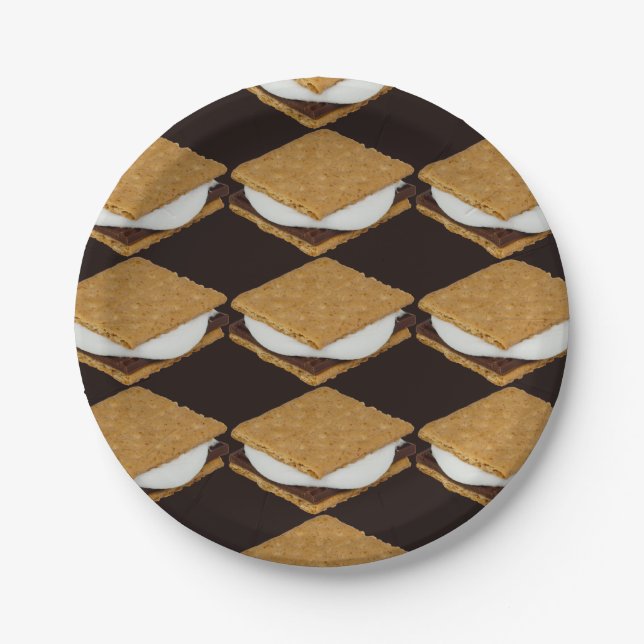 National S’Mores Day Paper Plate (Front)