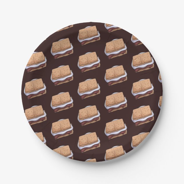 National S’Mores Day Paper Plate (Front)