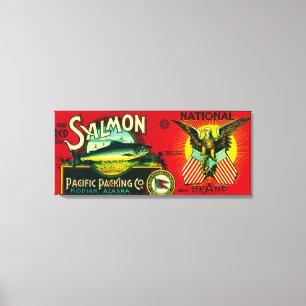 National Salmon Can LabelKodiak, AK Canvas Print