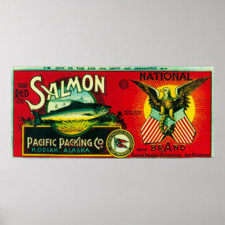 National Salmon Can LabelKodiak, AK Poster