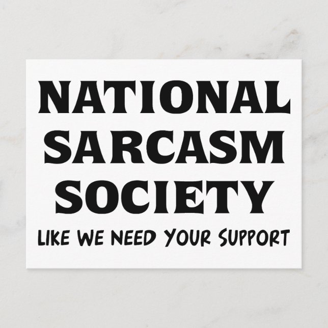 National Sarcasm Postcard (Front)