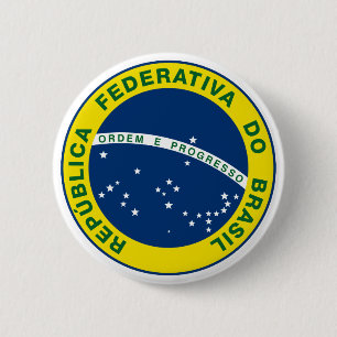 National Seal of Brazil 6 Cm Round Badge