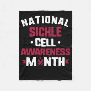 National Sickle Cell Awareness Month Burgundy Ribb Fleece Blanket