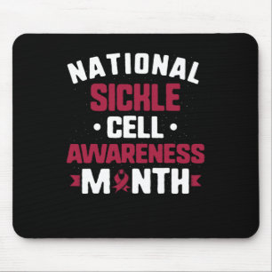 National Sickle Cell Awareness Month Burgundy Ribb Mouse Mat