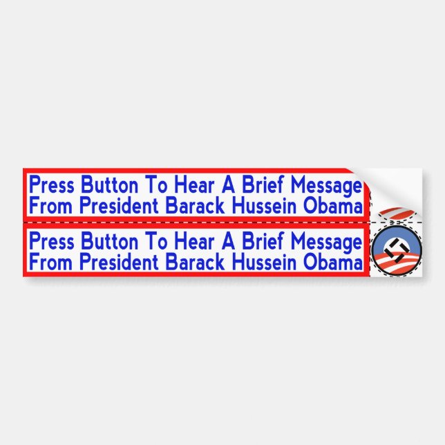 National Socialist Obama Stickers for Hand-Dryers (Front)