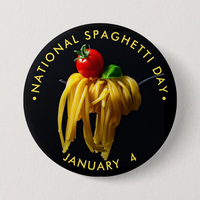 National Spaghetti Day 7.5 Cm Round Badge (Front)