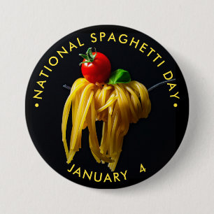 National Spaghetti Day 7.5 Cm Round Badge