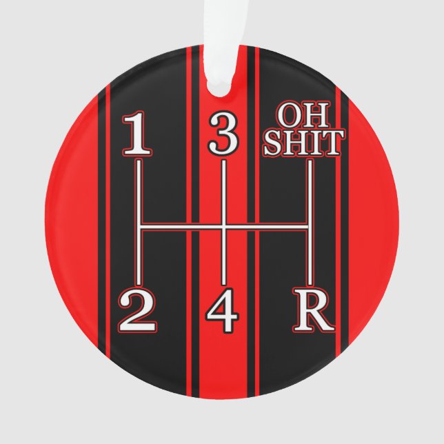 National Speed Red Black Dual Race Stripe Ornament (Front)