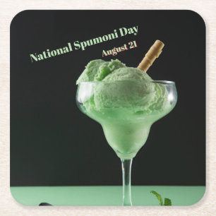 National Spumoni Day Square Paper Coaster
