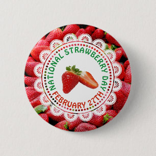 National Strawberry Day February 27th Holiday Pin