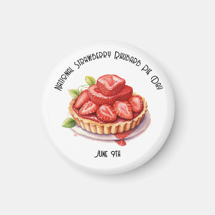 National Strawberry Rhubarb Pie Day Custom  Magnet