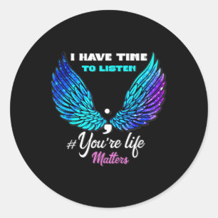 National Suicide Prevention Awareness Week Quote Classic Round Sticker