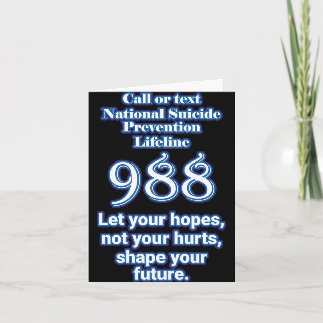 National Suicide Prevention Lifeline 988 Let Your  Card (Front)