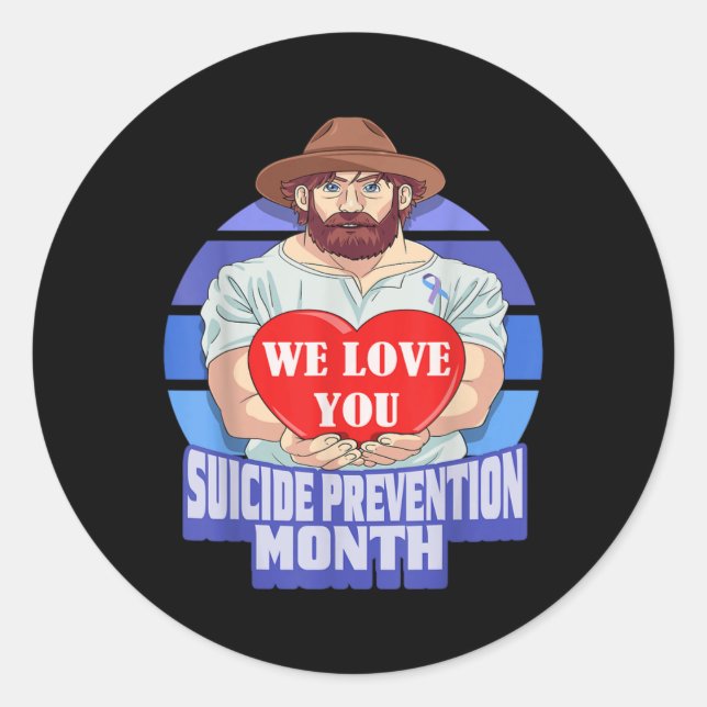 National Suicide Prevention Month Concerned Dad Lo Classic Round Sticker (Front)