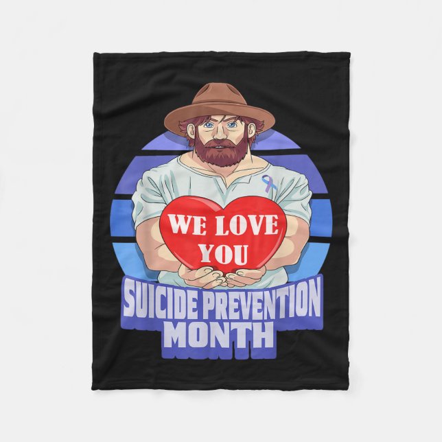 National Suicide Prevention Month Concerned Dad Lo Fleece Blanket (Front)